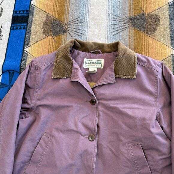 Vintage L.L. Bean Womens Barn Chore Coat Jacket Corduroy Purple XL Quilt Lined - Picture 5 of 11